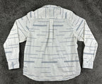 Tommy Bahama Mens XL Calm Sea Stripe Long Sleeve Button Front Shirt White Blue