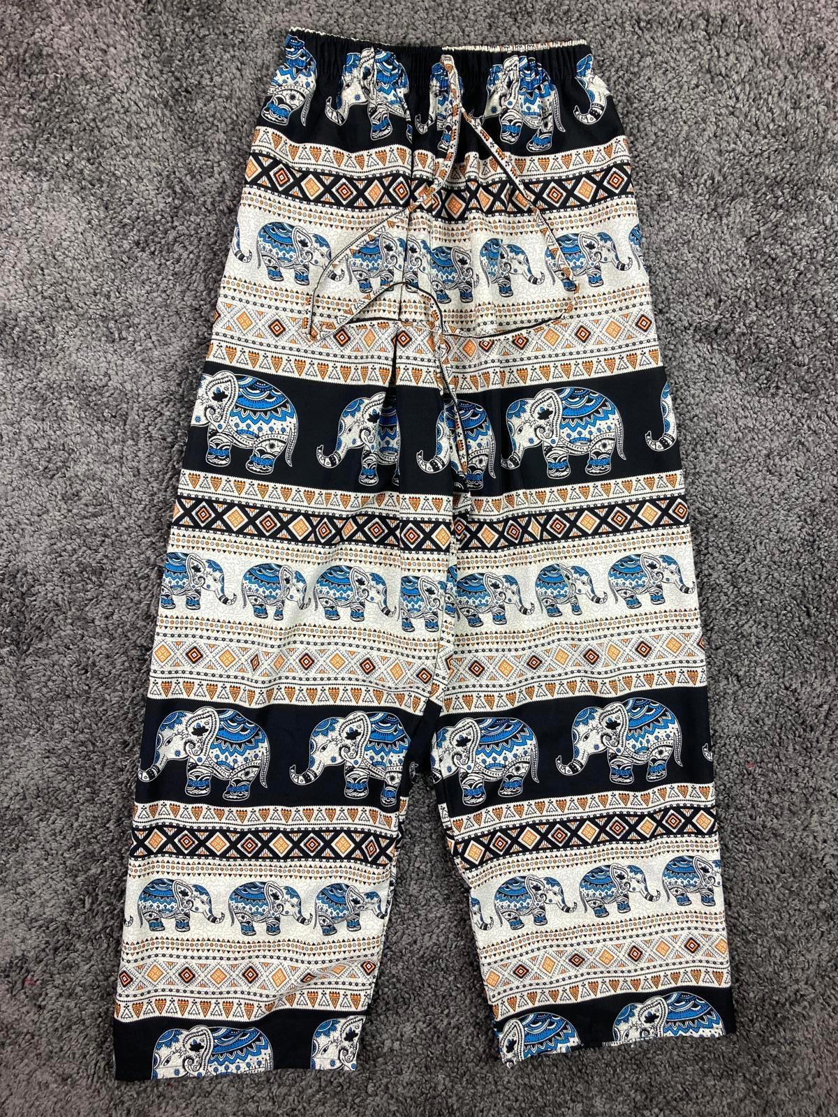 Unbranded Harem Pants Women's Multicolored Elephant Graphic One Size Drawstring