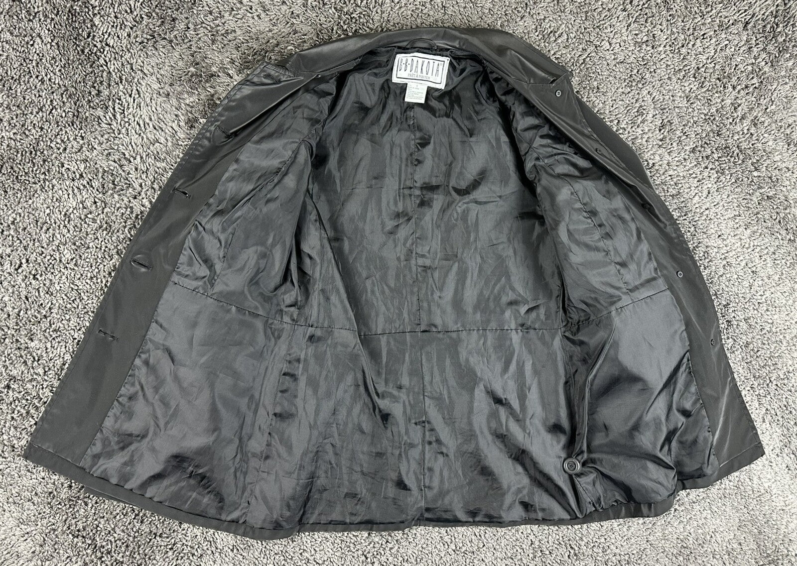 BB Dakota Pret a Porter Vintage Womens Faux Leather Jacket Small Black Y2K