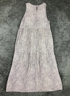 Wishlist Maxi Dress Animal Print Women’s Ivory Sleeveless Tiered Size M
