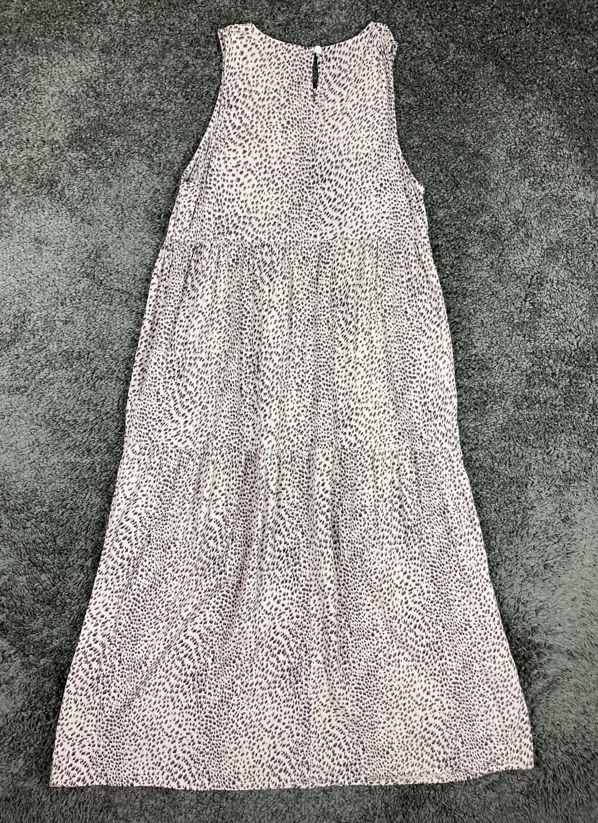 Wishlist Maxi Dress Animal Print Women’s Ivory Sleeveless Tiered Size M