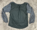 Dolan Collection By Anthropologie Navy Button Front Leopard Blouse Size Large