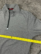 Gerry Mens Quarter Zip Pullover Gray Stretch Performance Long Sleeve Shirt Sz M