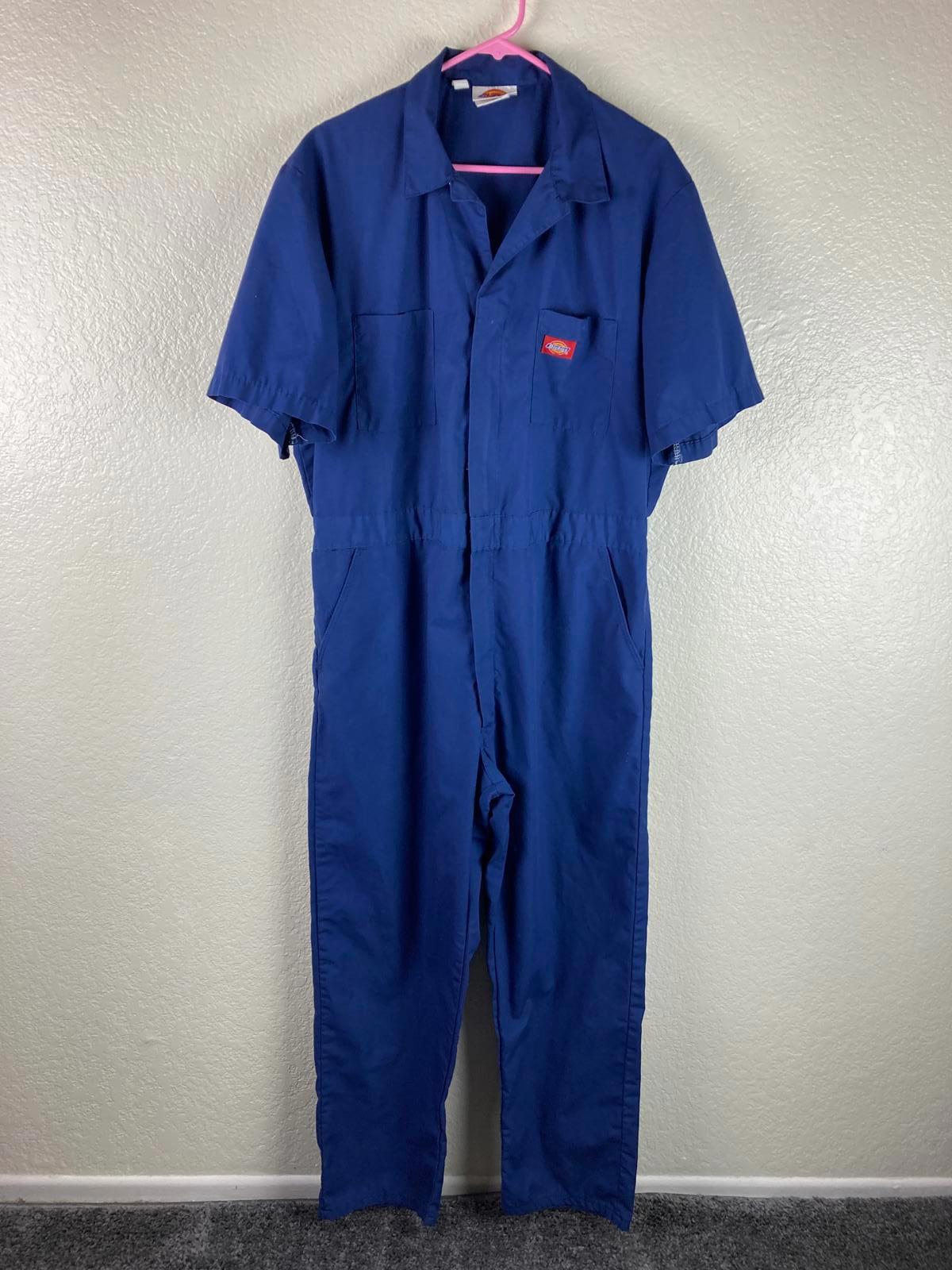 Dickies Blue Short Sleeve Work Jumpsuit Coveralls Men's Chest 46 Length Regular