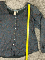 Dolan Collection By Anthropologie Navy Button Front Leopard Blouse Size Large