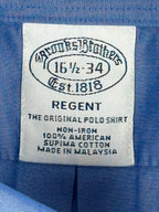Brooks Brothers Regent Mens Non Iron Supima Cotton Dress Shirt Blue 16.5/34