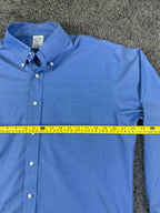 Brooks Brothers Regent Mens Non Iron Supima Cotton Dress Shirt Blue 16.5/34