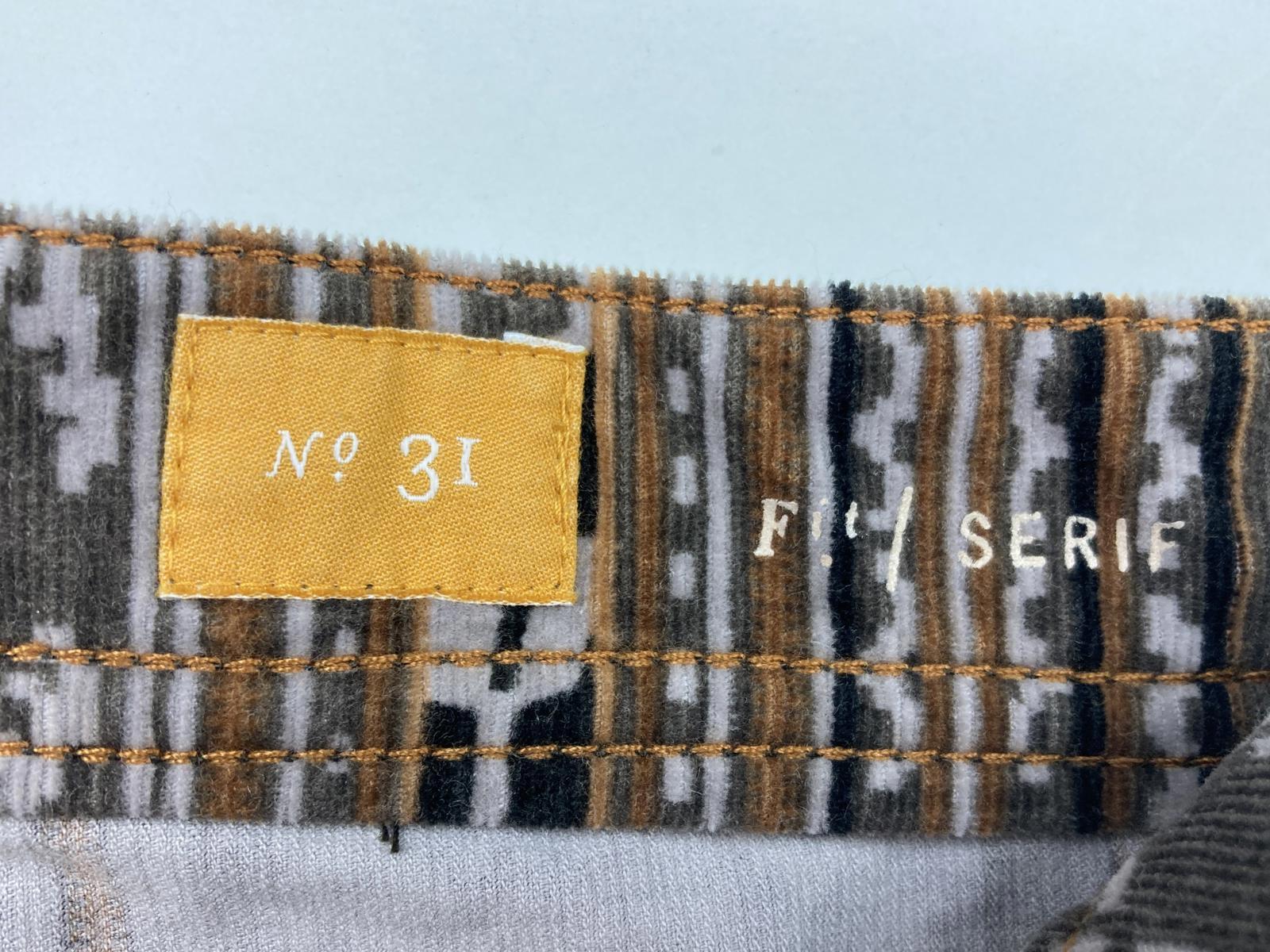 Pilcro and the Letterpress Micro-cord Tan Black Aztec Print Skinny Jeans Size 31