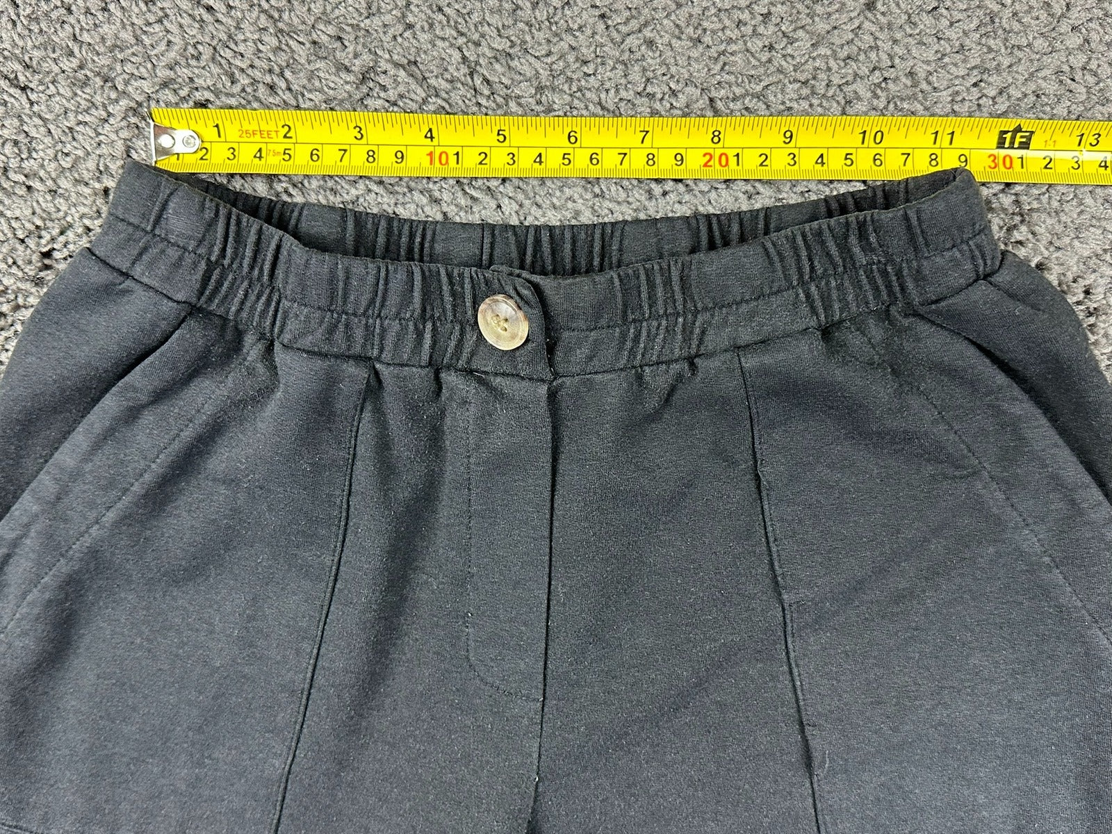 Amour Vert Pants S Black Organic Cotton Modal Jogger Tapered High Rise Pocket US