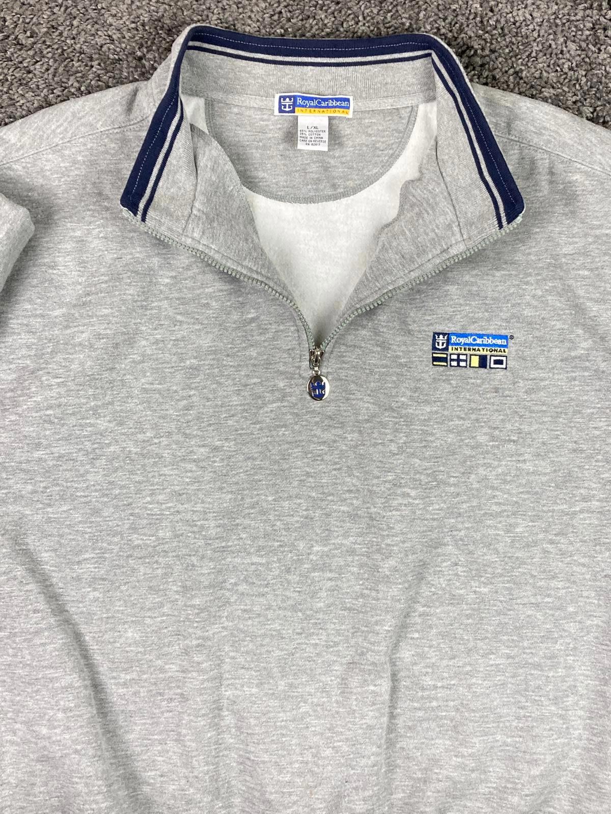 Royal Caribbean International Quarter Zip Pullover Sweatshirt Gray Sz L/XL