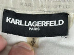 Karl Lagerfeld Paris Womens Small Track Jacket White Black Snap Sleeve Full Zip