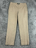 Talbots Petites Heritage Dress Pants Womens 2P Tan Beige Side Zip Straight Leg