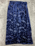 CLIO Velvet Floral Maxi Skirt Womens Medium Navy Blue