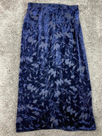 CLIO Velvet Floral Maxi Skirt Womens Medium Navy Blue