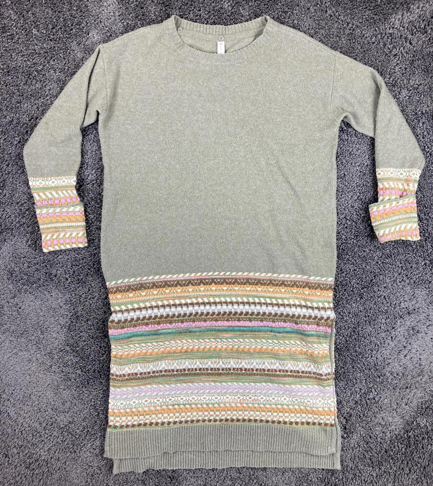 Daily Practice by Anthropologie Women Fair Isle Sweater Dress Small Sage Green