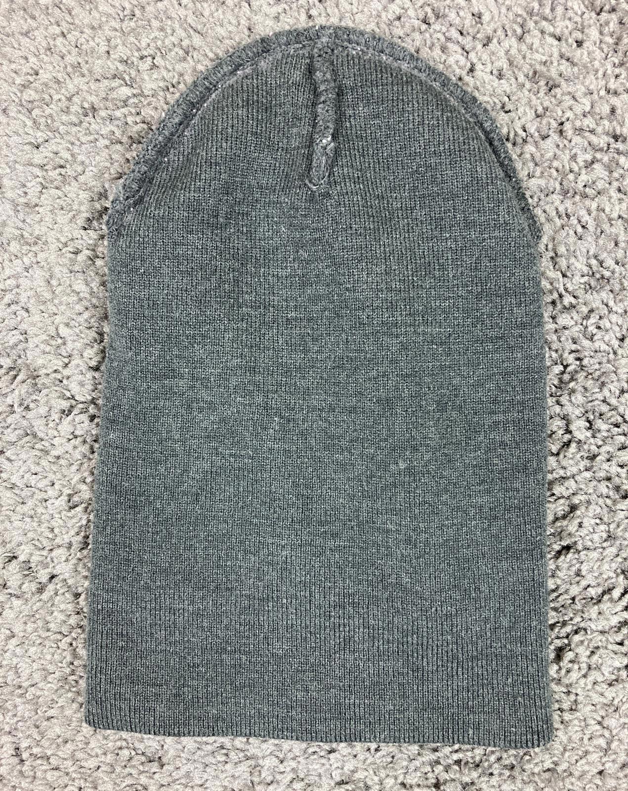 Carhartt Beanie Hat Gray Knit Watch Cap One Size Logo Patch