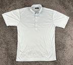 Collars & Co Mens Large Light Blue Dress Collar Polo Shirt Short Sleeve Stretch