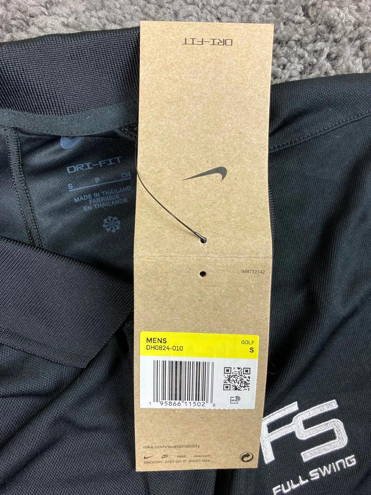 Nike Golf Victory Polo Mens Black Dri-FIT Full Swing PGA 2023 Sz S Small NWT