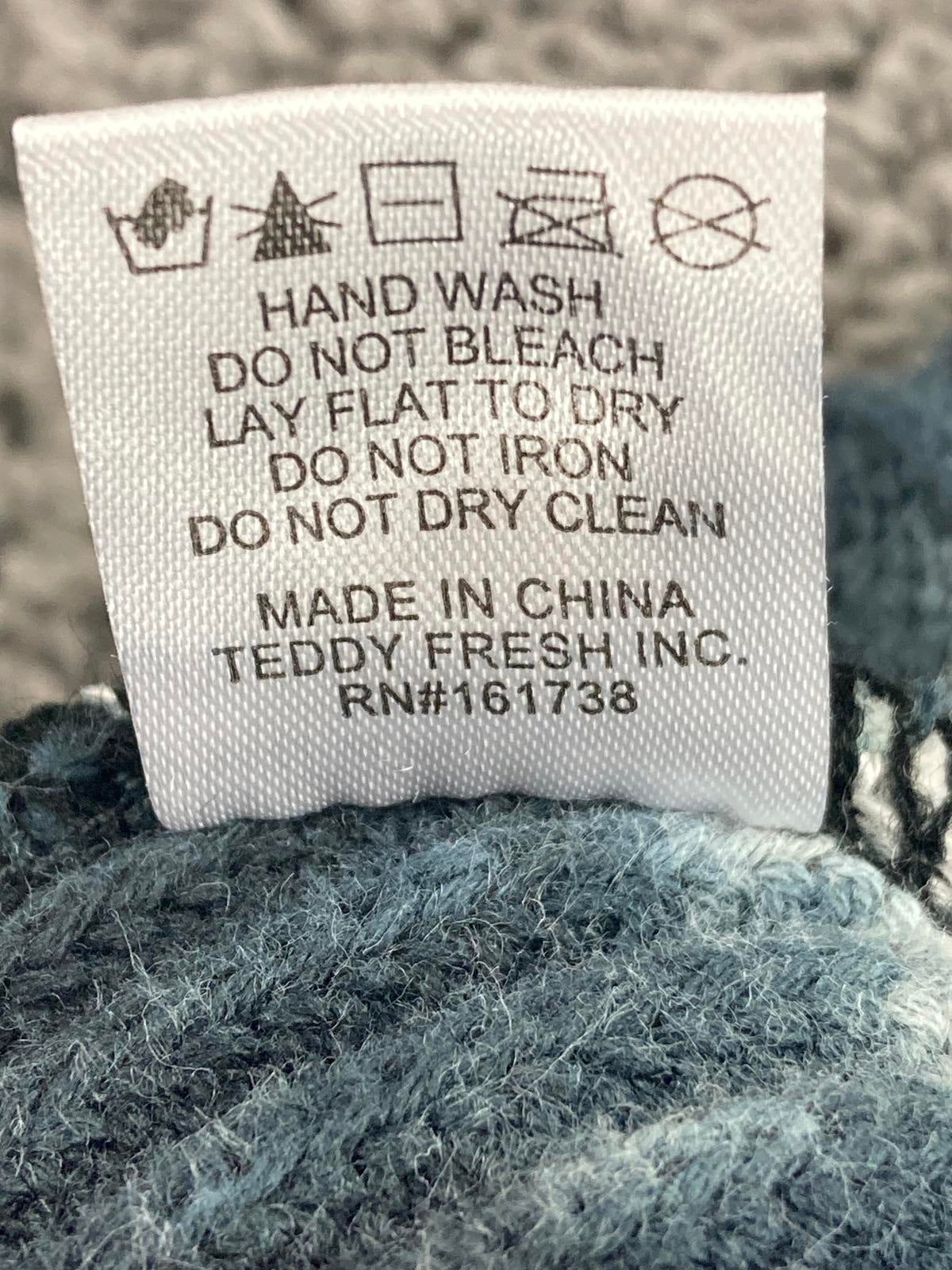 Teddy Fresh Tie-Dye Knit Beanie Hat Black Gray One Size 100% Cotton