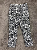REISS Libby Zebra Print Slim Leg Trousers Pants US Black White Fabric Sz 4