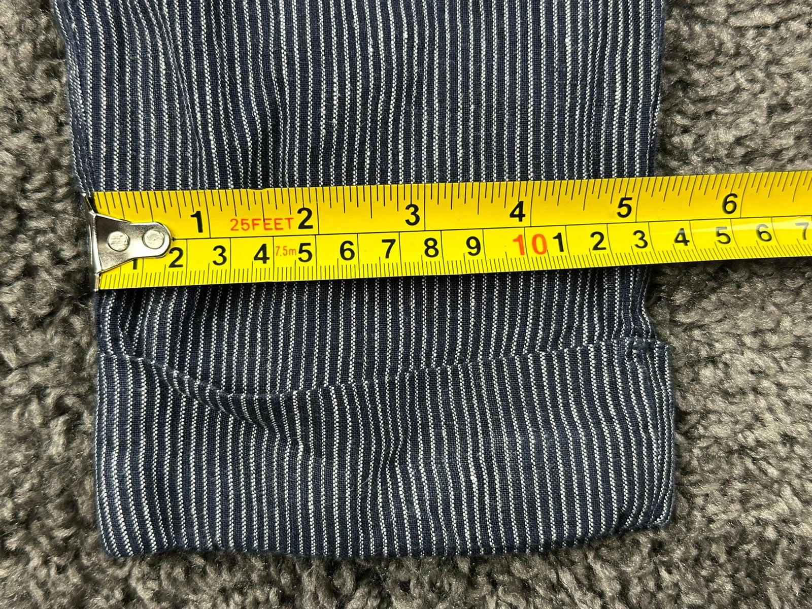 Athleta Stripe Bali 100% Linen Pants Womens Blue Stripe Drawstring Cuffed Sz 0