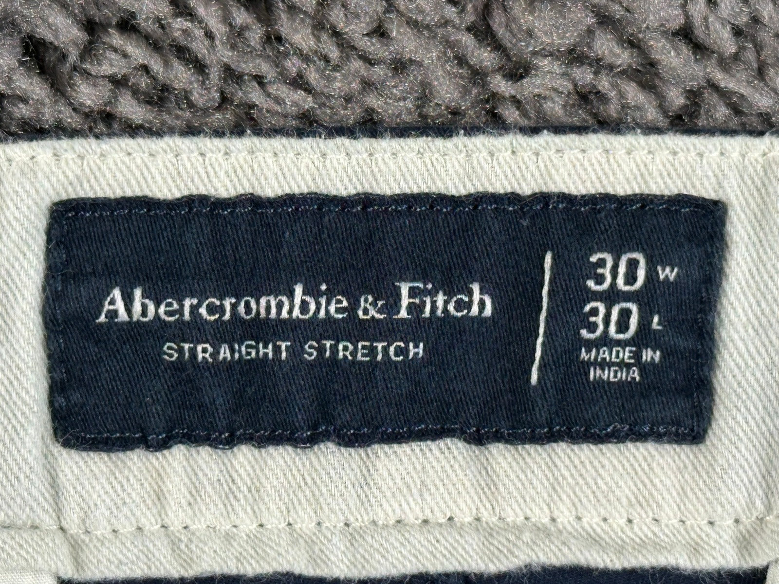 Abercrombie Fitch Mens Chino Pants 30x30 Navy Blue Straight Stretch Flat Front