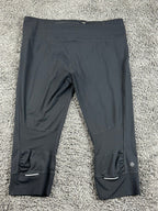 Athleta Relay Capri Leggings Black Womens XL Reflective Running Pants Workout