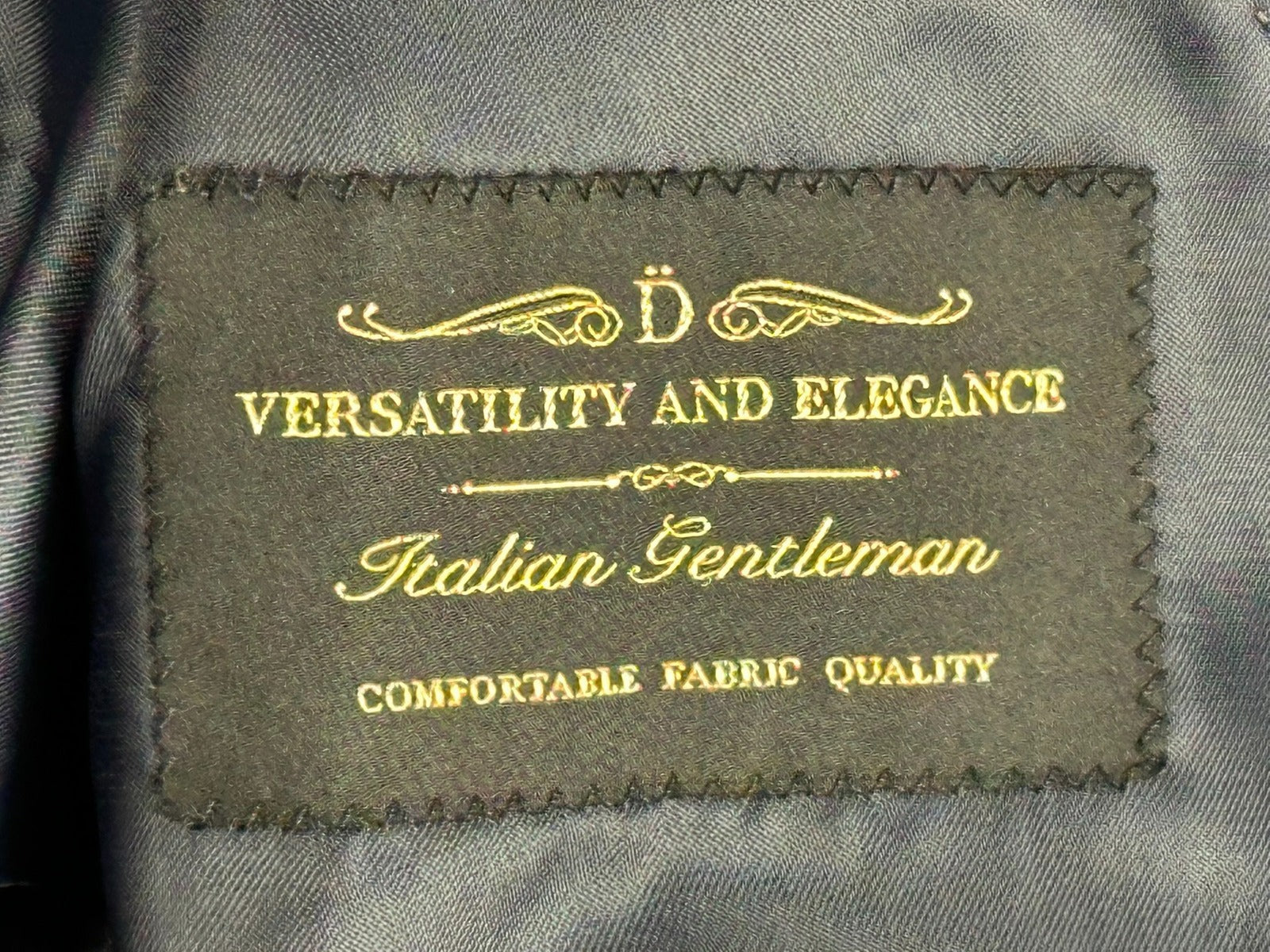 Doppelganger Roma Mens Suit 38R Navy Blue Blazer Pants 32x27 Stretch