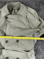 US Military Mens All Weather Trench Coat Belted Khaki 44 XL Overcoat Rain