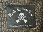 Rock Roll n Soul Mens Snakeskin Print Shirt Black Gold Button Up Shirt M NWT