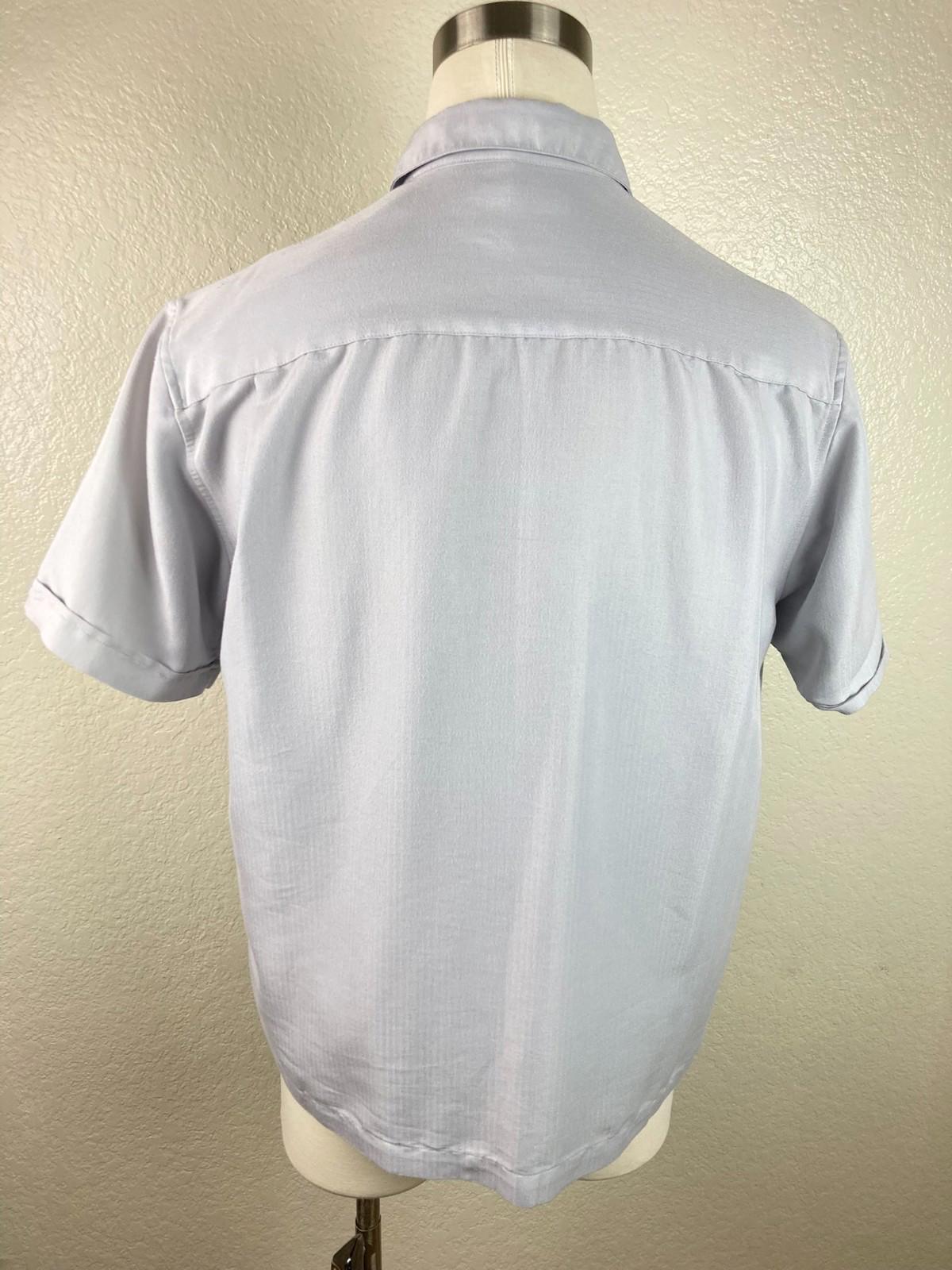 Cubavera Men's Gray wGreen with Contrast Panel & Embroidery Shirt Size XL