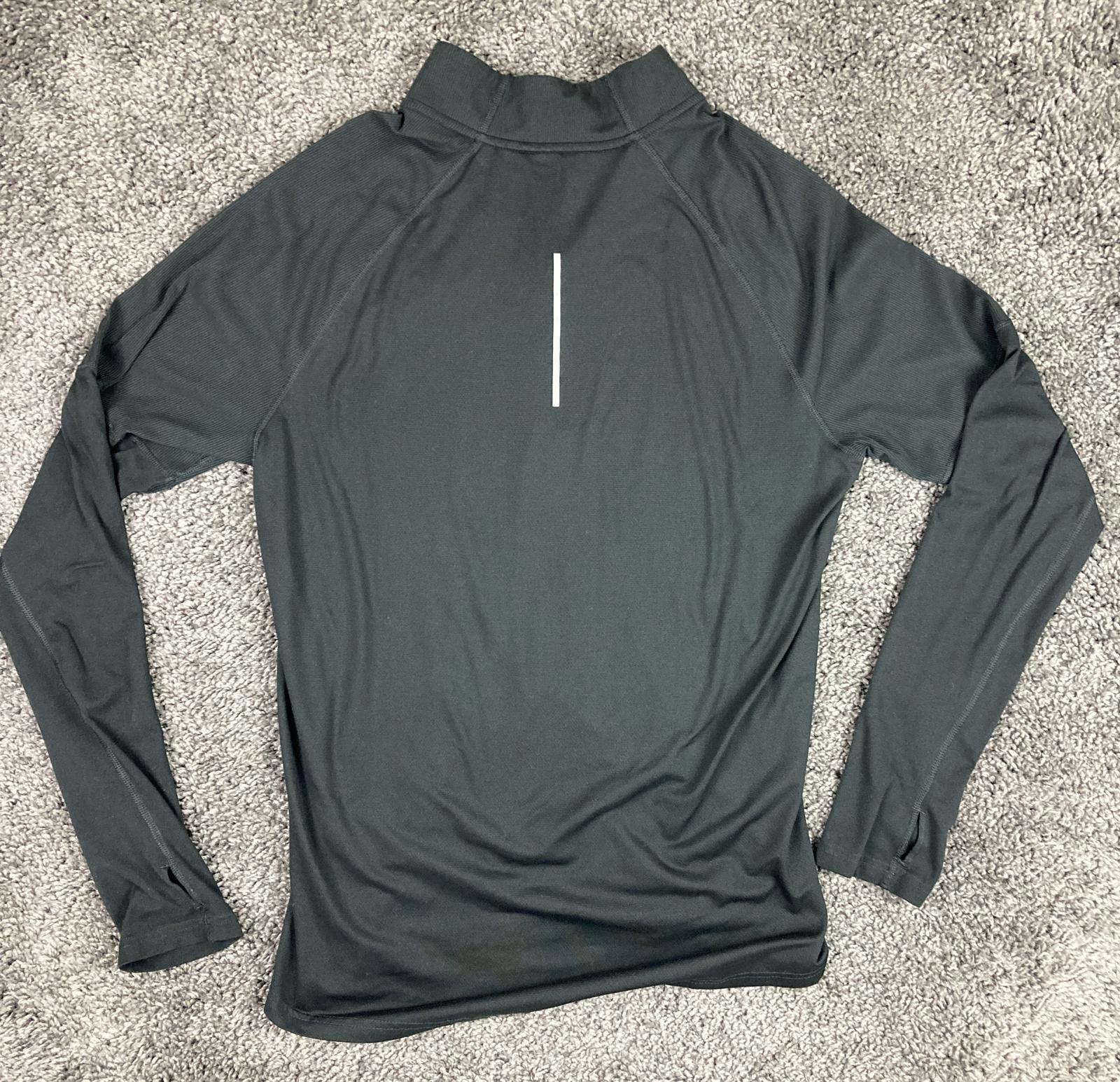 Nike Running Dri Fit Womens 1/4 Zip Pullover Jacket Thumbholes Black Large