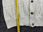 Vintage Cambridge Classics Mens Cardigan Sweater XL Cream Cotton Knit USA Made
