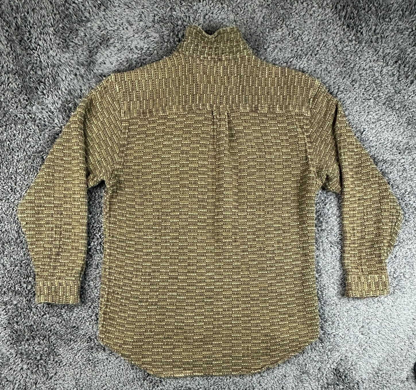 The Territory Ahead Mens Textured Woven Button Up Long Sleeve Shirt Brown L