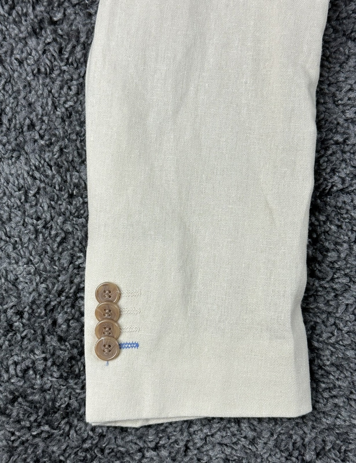 TailorByrd Collection Mens 38R Cream Linen Blend Blazer Paisley Lined Sport Coat