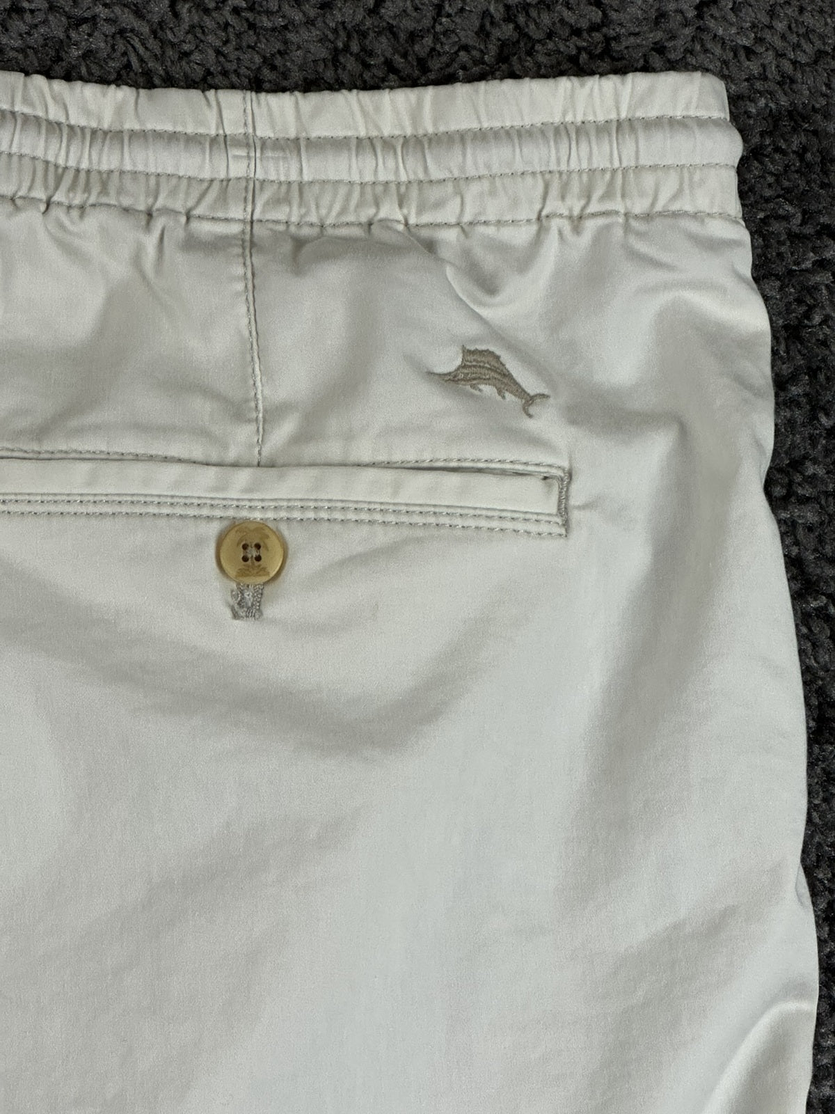 Tommy Bahama Mens XXL Boracay Shorts Cream Stretch Drawstring Elastic Waist