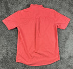 RailRiders Wayfarer Shirt Mens Large Coral Red Short Sleeve Travel Hiking UPF 30
