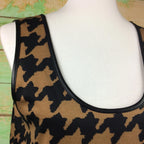 Very J dress Women's Black & Brown Sleeveless Faux leather Sz L