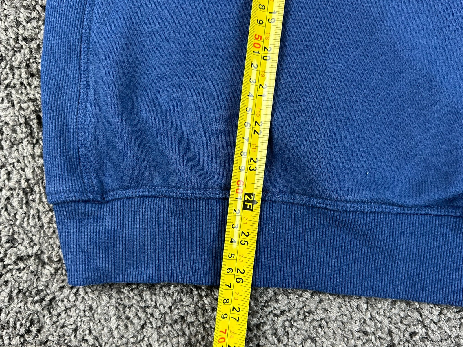 Hurley Mens M Blue Varsity Logo Crewneck Fleece Sweatshirt Ribbed Side Panels