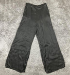 Bella Dahl Womens Black Wide Leg Pants High Waist Cupro Rayon Silky Pockets Sz M