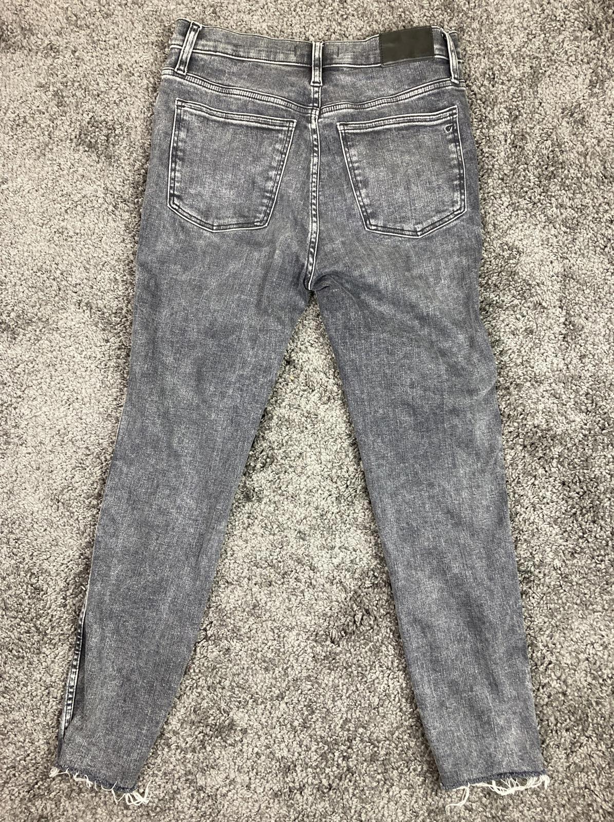 Madewell 10" High-Rise Skinny Crop Jeans Women’s Sz 28 Black Gray Raw Hem