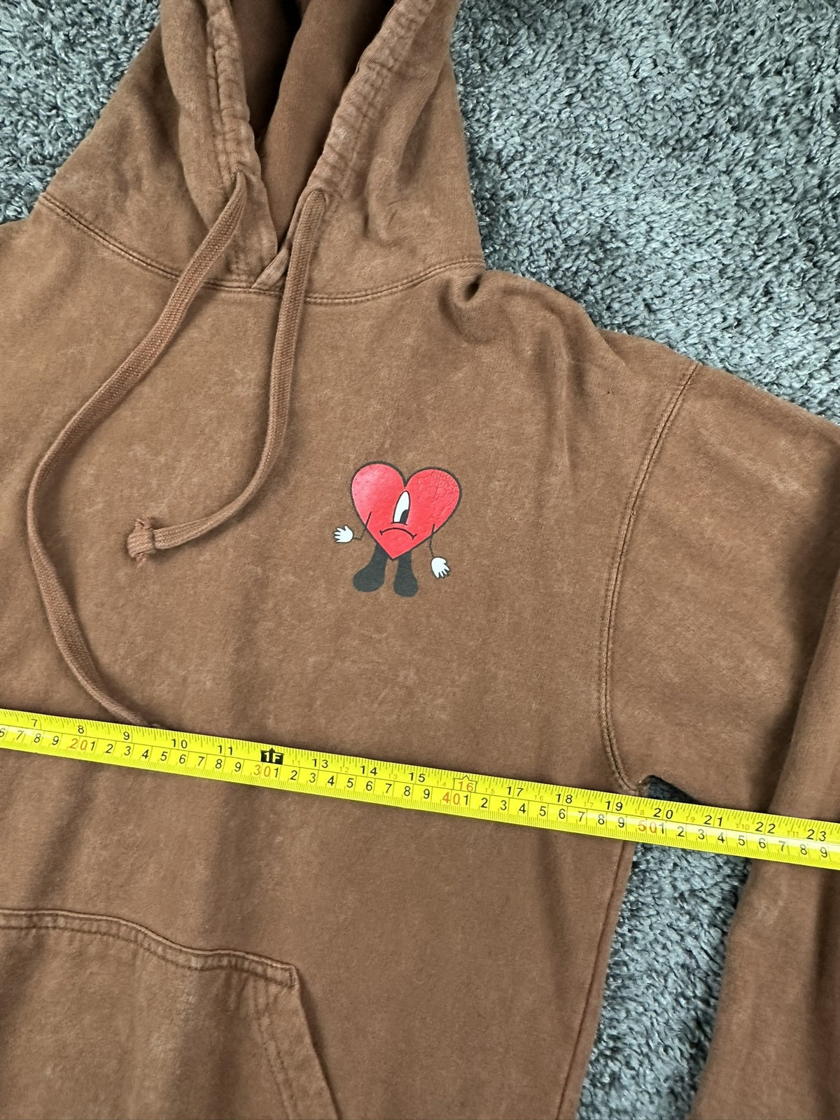 Bad Bunny Un Verano Sin Ti Hoodie Brown Washed World Hottest Tour Merch Small S