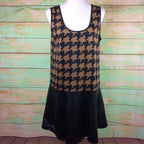 Very J dress Women's Black & Brown Sleeveless Faux leather Sz L