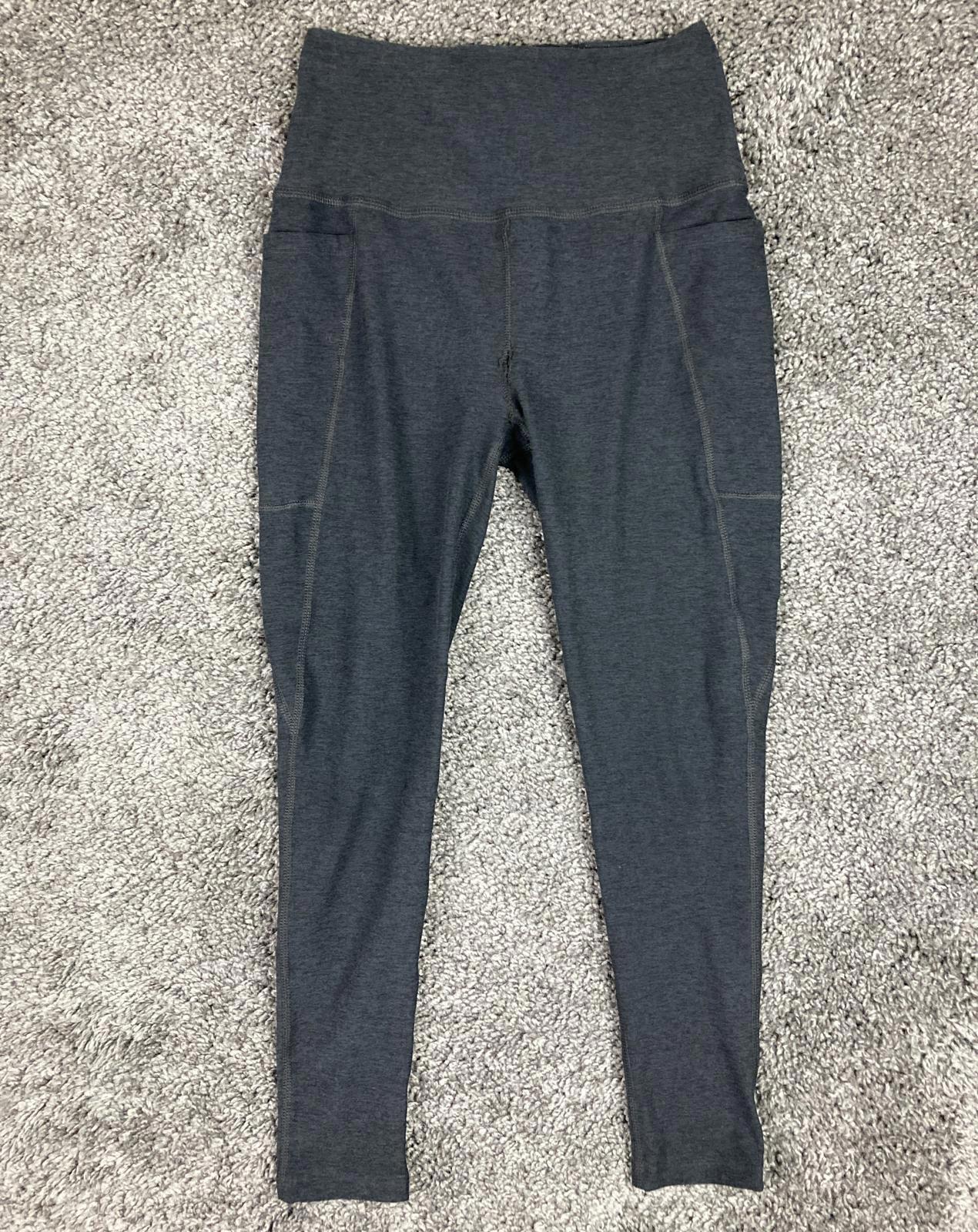 Beyond Yoga Leggings Side Pockets Hi-Rise Stretch Ankle Charcoal Heather Sz M