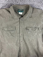 Field & Stream Mens XXL Olive Green Heavy Chamois Flannel Button Up Shirt