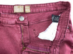 Stitches & Rivets Men’s Jeans Size 38x32 Burgundy 5-Pocket Rivet Denim, Zip Fly