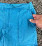 Soft Surroundings Cargo Capri Pants Petite Small Turquoise Blue Stretch