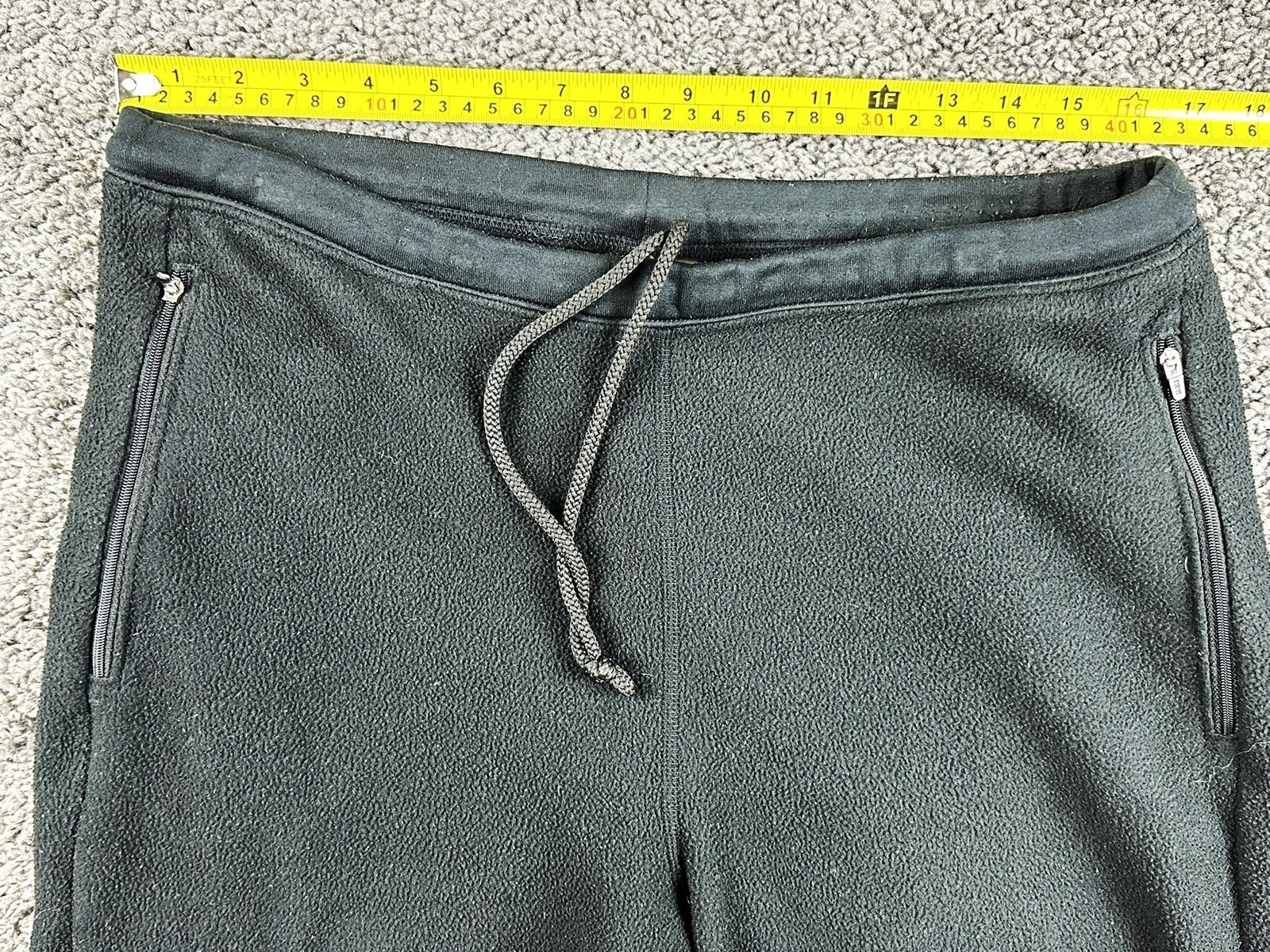 REI Vintage Polartec Fleece Pants Mens M Black Zip Pockets Ankle Zips