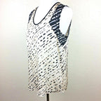 Classiques Entier Womens Silk Blend Sleeveless High Low Hem Top Tan Black Size S