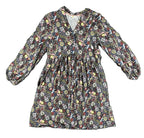 Boden Button Through Jersey Dress US 10R Multicolor Floral V-Neck Long Sleeve